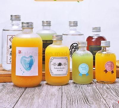 270ml 350ml 500ml Clear Boston Round Juice Glass Bottle for Beverage