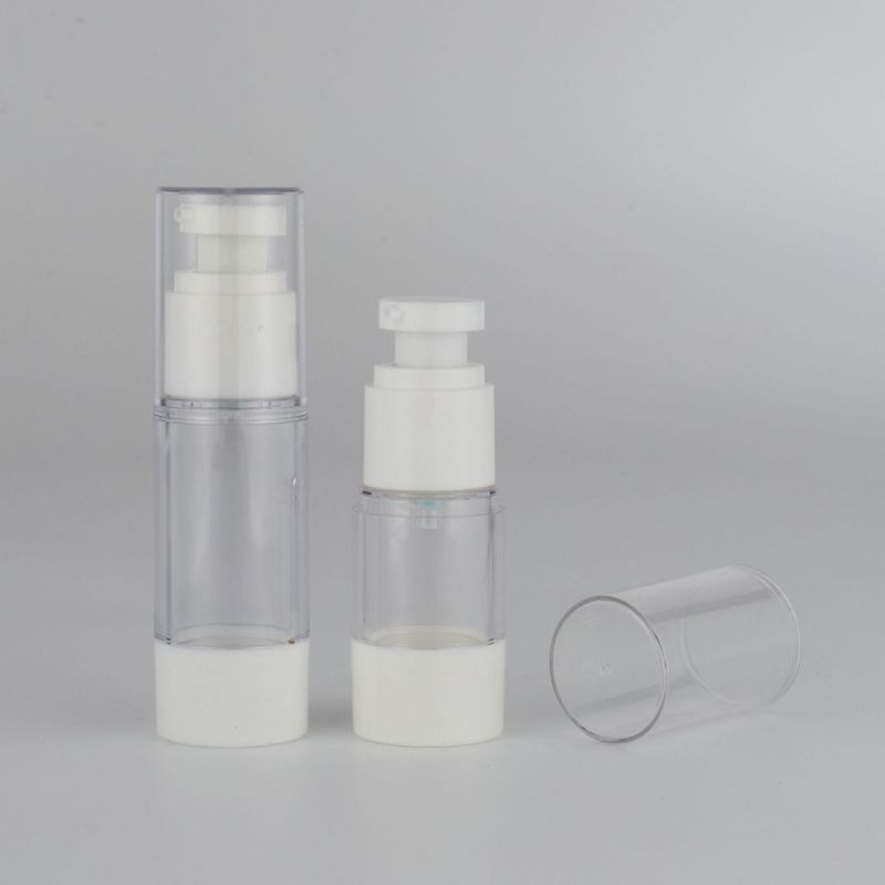 White in Stock 15ml 30ml 50ml Mini Atomizer White Head Mist Airless Spray Bottle Packaging Cosmetic Airless Pump Bottle