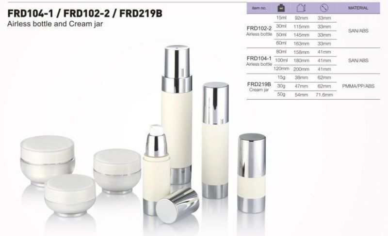 15g 30g 50g Empty Luxury Acrylic Skincare Plastic Double Wall Cosmetic Face Cream Plastic Jars with Lids Packaging
