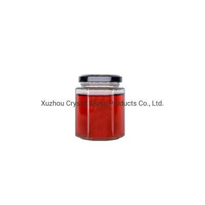 Large 730ml 24oz Hexagon Honey Jar with Metal Lid