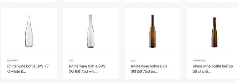 750ml 25oz Amber Rhine Wine Bottle 500ml 750ml Amber Green Clear Empty Bottles for Drinks
