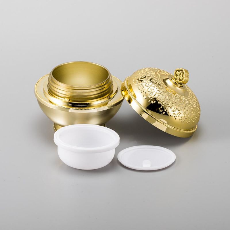 Empty High-Grade Cosmetic Jars Gold 10g Luxury Gold Plastic Cream Jar for Skin Care