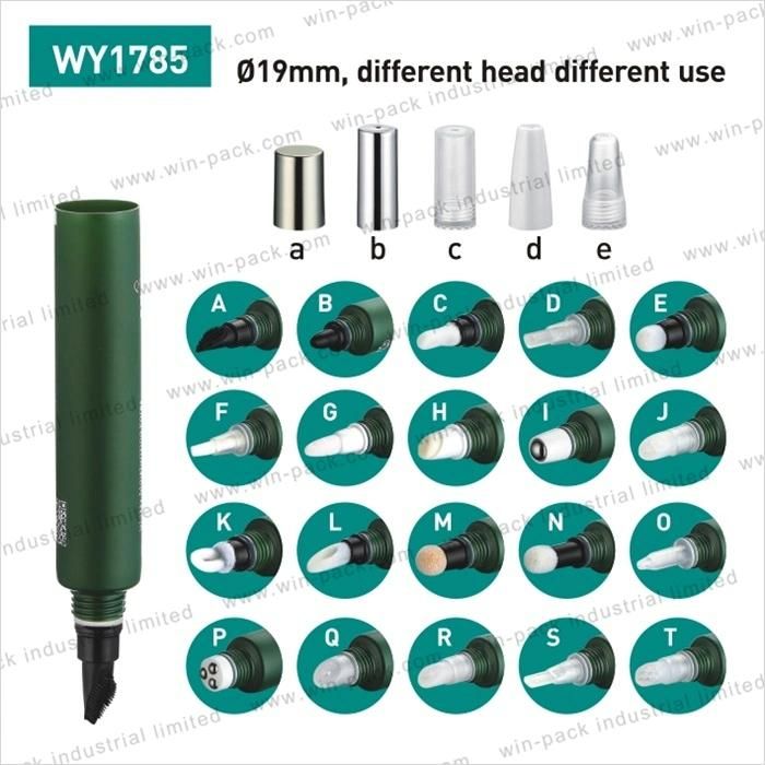 Green Colored Lip Balm Plastic Tube Diameter 19mm PP Soft Tube