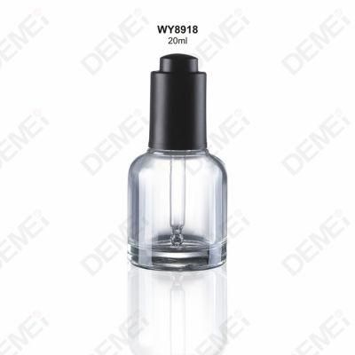 20 30ml Cosmetic Packaging Round Shoulder Fat Glass Dropper Bottles with Gold Press Button Pipette Dropper Cap