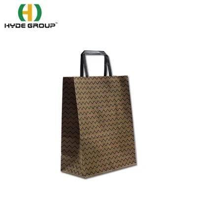Flat Bottom Large Size Stripe Kraft Packing Paper Bag Manufaturer