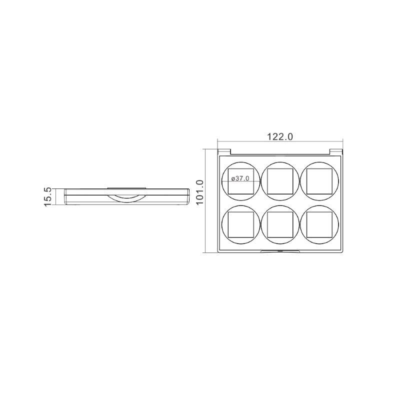 T368 6 Colors Customized New Design High Quality Empty Plastic Highlight Concealer Eye Shadow Palette