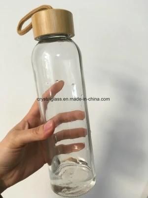 Customize Mineral Water Glass Bottle with Bamboo / Metal Closure 750ml