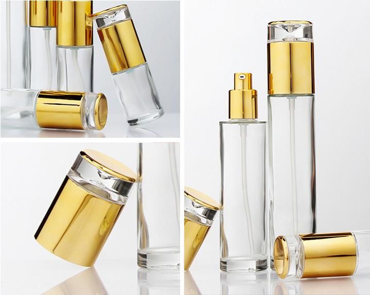 Wholesale Body Cream Jar and Lotion Bottle with Golden Caps