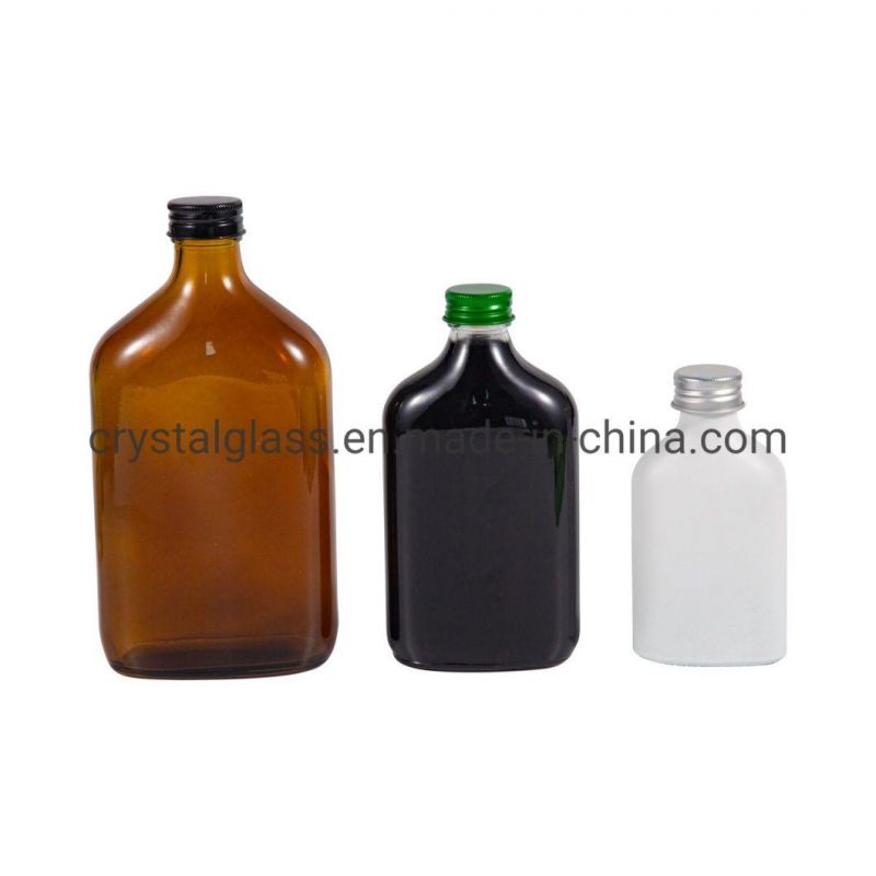 50ml 100ml 200ml 250ml 350ml 500ml Customized Flat Flask Milk Glass Drinks Bottle Juice Cold-Brew Coffee Glass Bottle