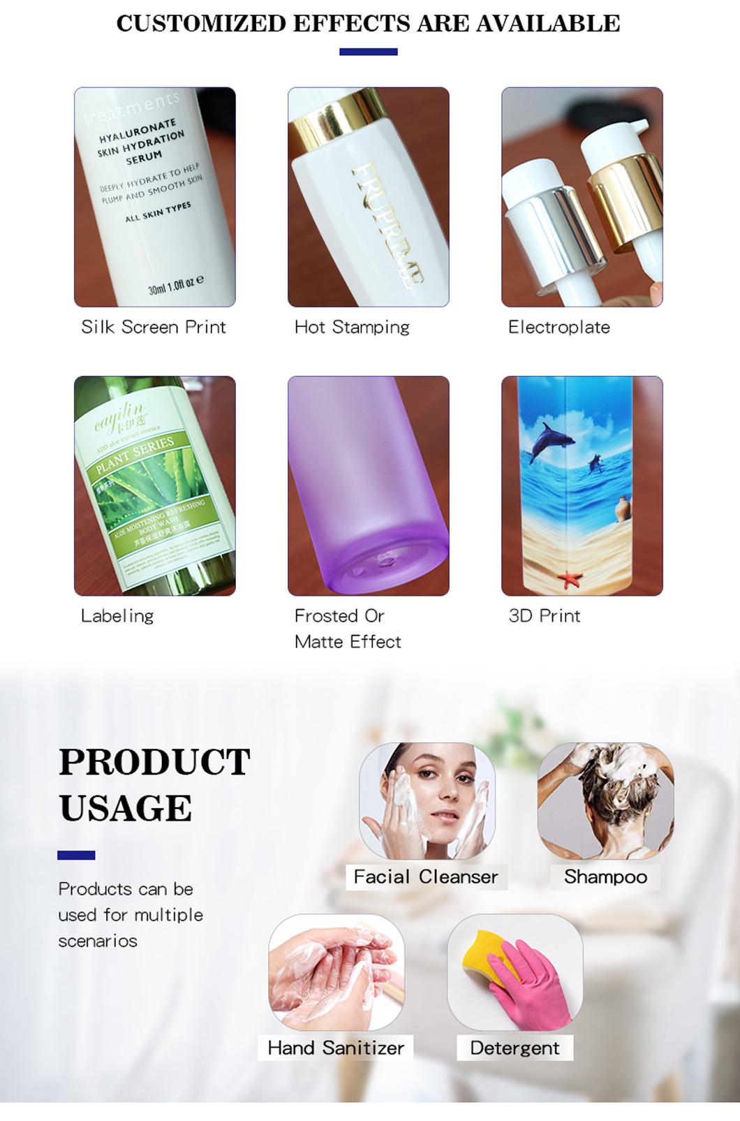 Skin Care Product 100ml 120ml 150ml 200ml Pet White Custom Face Wash Pump Foam Bottle