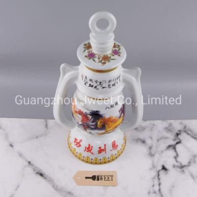 Factory Creative Ceramic Liquor Tequila Bottle Plain Color Porcelain Bottle