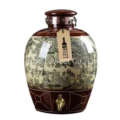 Premium Round Liquor Bottle Wine Bottle Ceramic Wine Pot