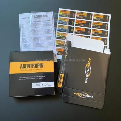 Customized Gloss Lamination Silver Hot Foil Stamping Paper Packaging Boxes for Peptide Hydra