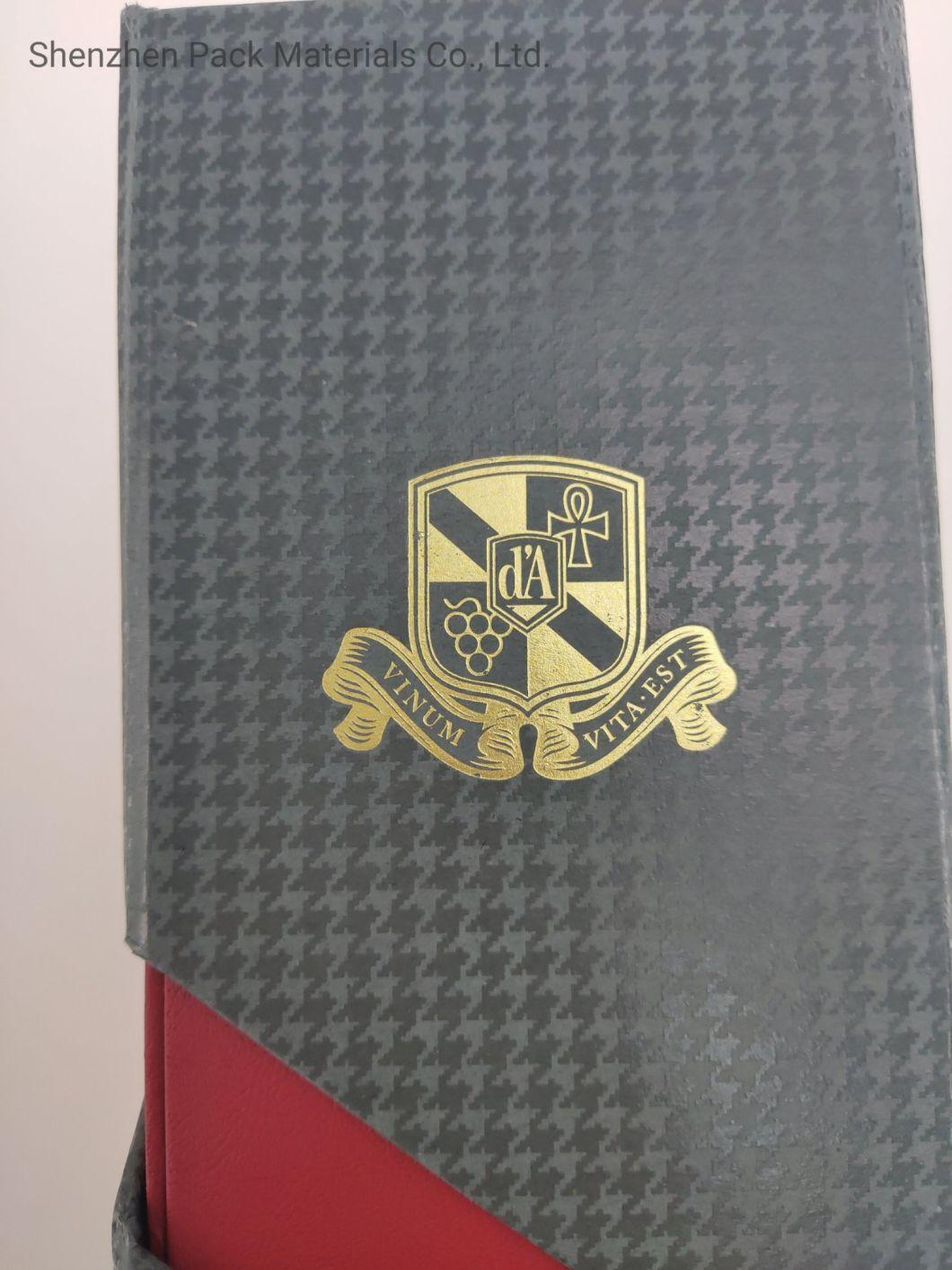 High-End Folding Magnetic Logo Custom Packaging Red White Grape Wine Hardness Gift High Quality Box