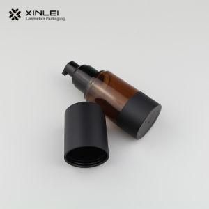 Carefully Crafted 50ml Thick Round Amber Color Cosmetic Bottle