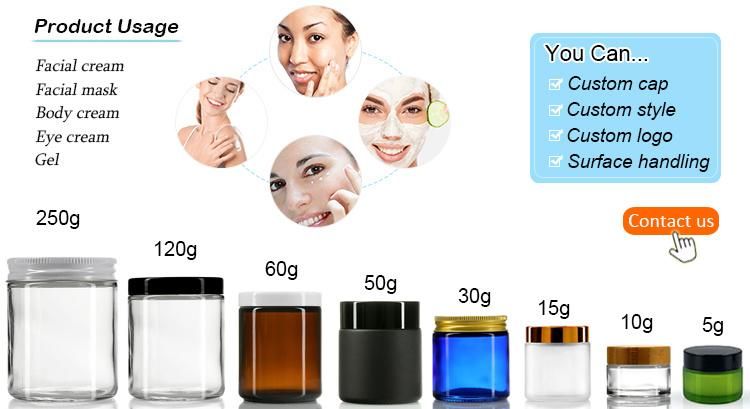 50ml 100ml 120ml 150ml 200ml 4oz Cosmetic Packaging Clear Pet Plastic Cream Jar with Plastic Lid