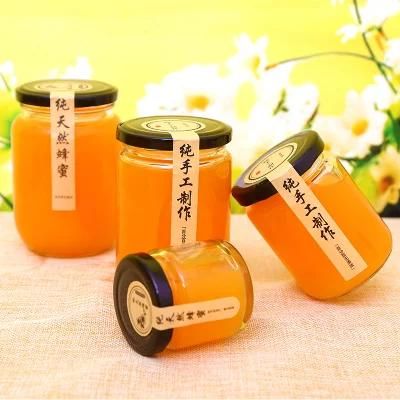 12oz 8oz 16oz Round Clear Cylinder Wide Mouth Honey Glass Food Storage Jar with Screw Lid