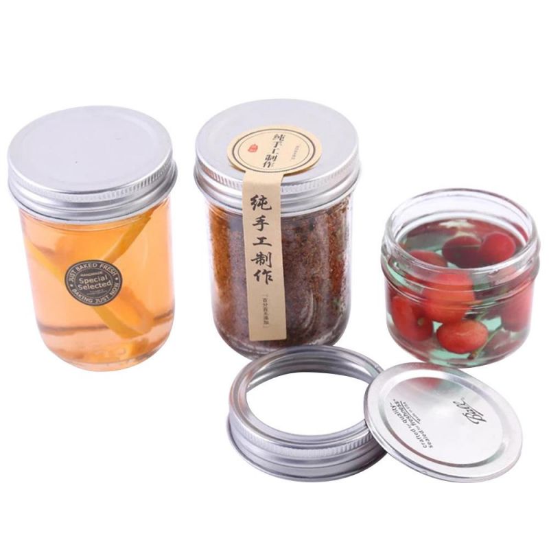 4oz Clear Glass Mason Jar with 70mm Width Mouth Lids for Jam Package Jar