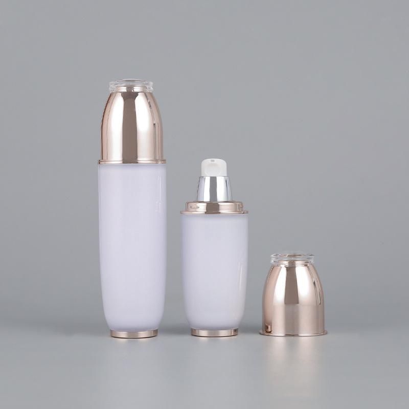 Glossy Sliver Pump Sprayer 30ml 60ml Circle Bottle Empty Plastic Perfume Lotion Bottles