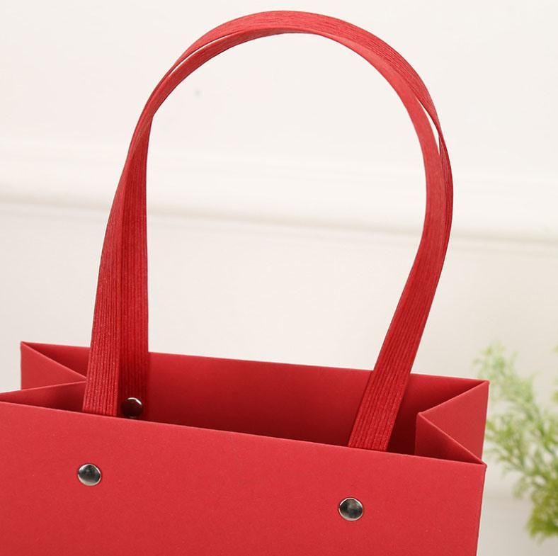 Customized Print Logo Paper Bag Food Cloth Hand Carry Fold Packing Packaging Bag