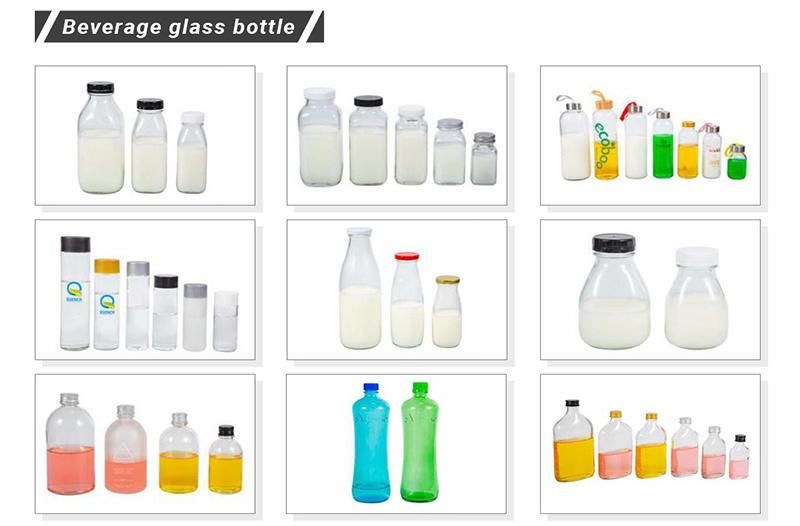 150ml 250ml 350ml 500ml Empty Clear Round Glass Juice Kombucha Aluminum Beverage Bottle