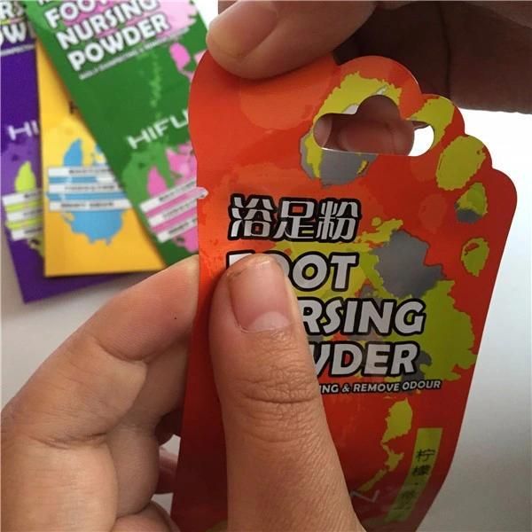 Foot Shape Plastic Aluminum Foil Compound Packaging Bag with Euro Hole