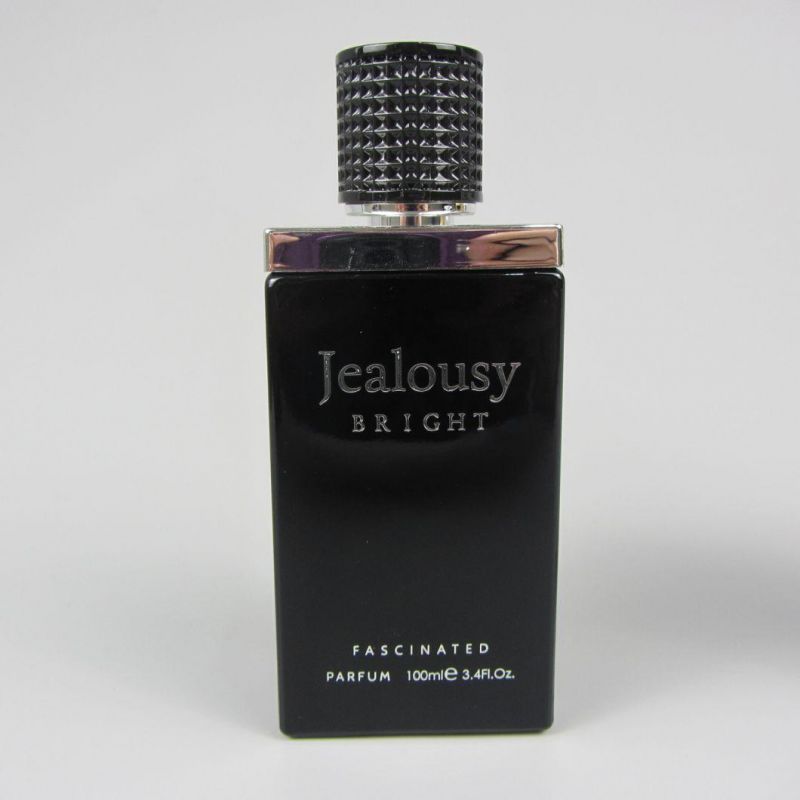 Flat Square Black Refillable Perfume Glass Bottle 100ml