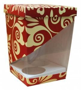 Paper Coffee Mug Box with Clear PVC and Logo UV