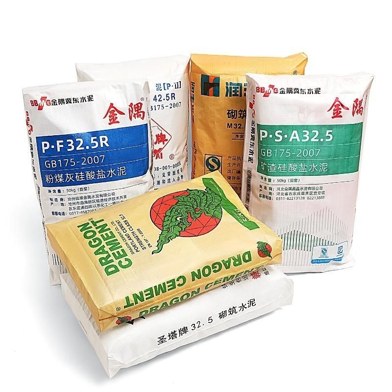 Hot Sale 25kg 40kg 50kg Custom Printing PP Block Bottom Bag of Cement