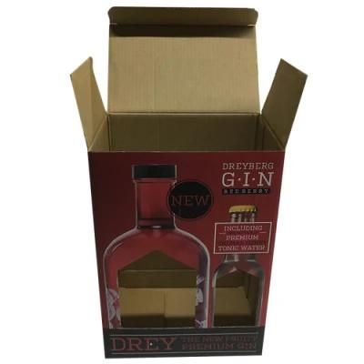 Two End Paper Cardboard Hard Box with a Hole for Wine