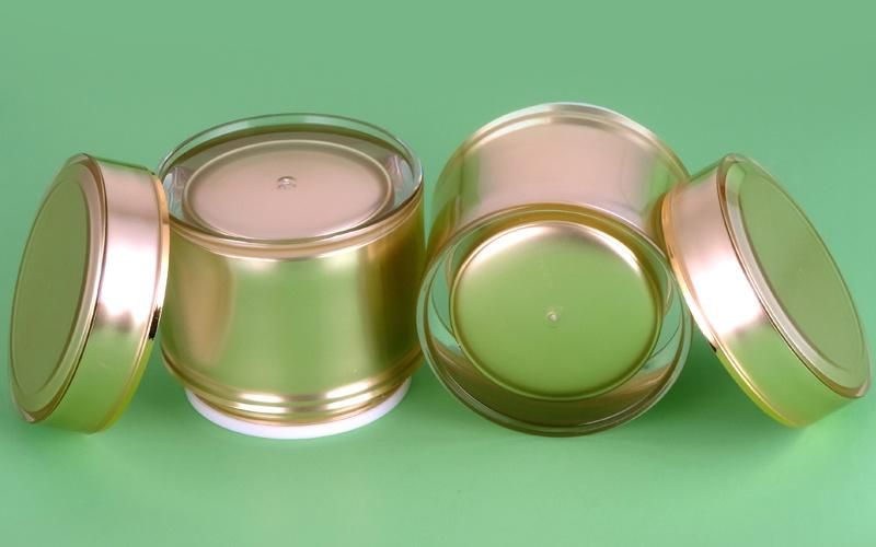 200g Large Empty Acrylic Plastic Gold Round Cream Jar for Body Butter
