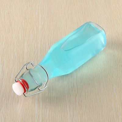 Clear Round Glass Soda Bottle with Custom Logo