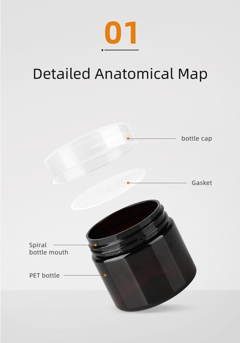 60ml Cream Jar Clear Pet Plastic Cosmetic Cream Jar Cosmetic Container