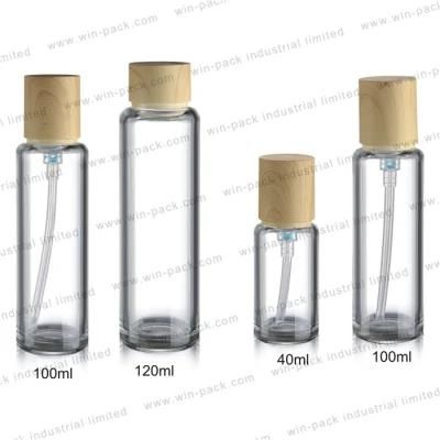 Glass Jar Watertransfer Screw Woodlike Cap 15g 30g 50g Transparent Cosmetic Bottle