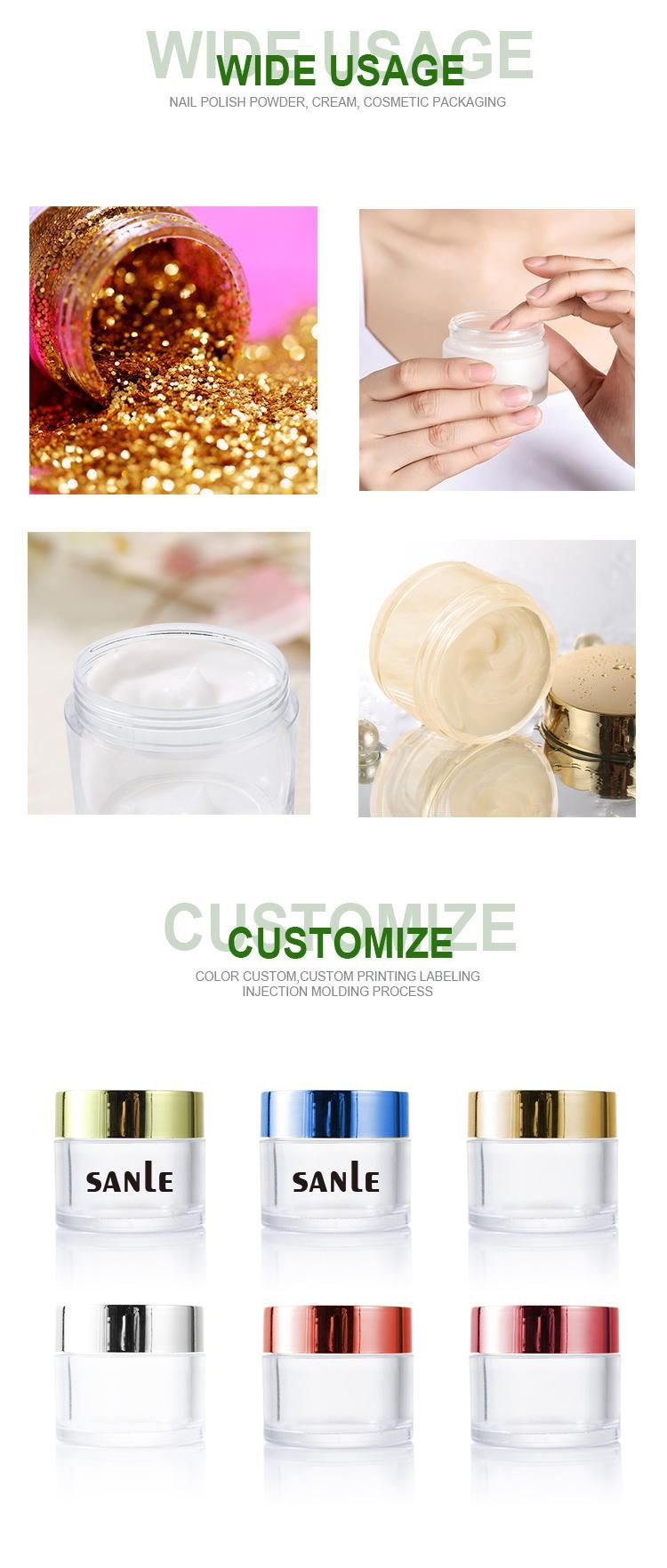 Cosmetic Empty PP Plastic Cream Jar with Any Color 10g 15g 20g 30g 50g 100g Packaging for Skin Care for Jars Plastic Bottle Manufacturers