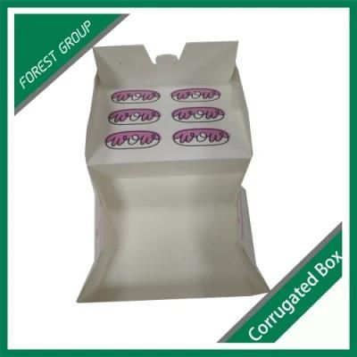 White and Pink Recycled Paper Cardboard Carton Box for Bread with Inner Bread Decoration