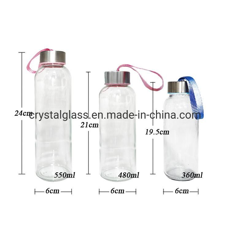 BPA Free Logo Custom Sports Glass Water Bottle 500ml