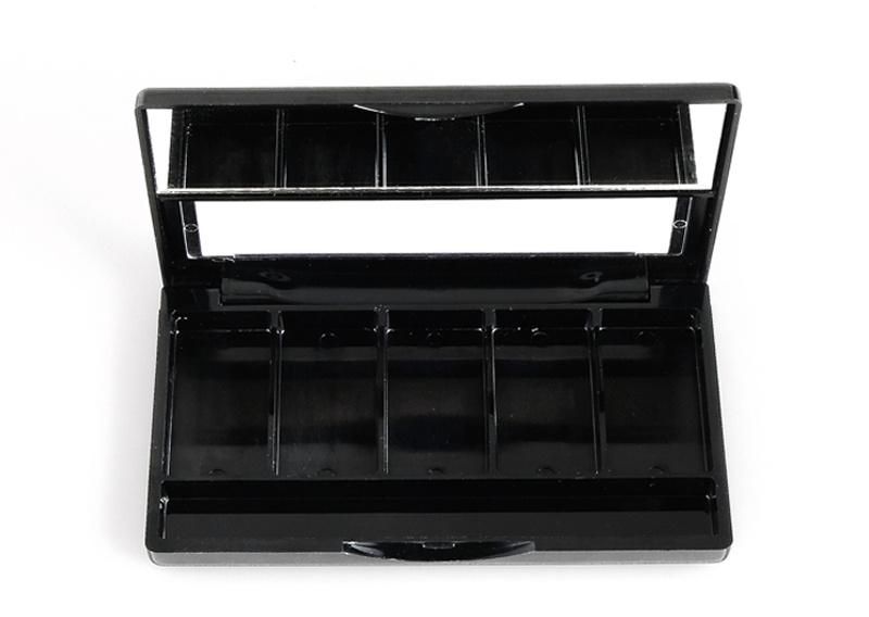 China Factory Customize 5 Hole Black Makeup Palette Paper Packaging Box Eye Shadow Case From