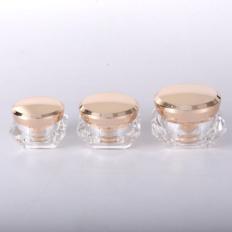 15g 30g 50g Diamond Shape Luxury Cosmetic Container Cosmetic Cream Packaging Acrylic Jar