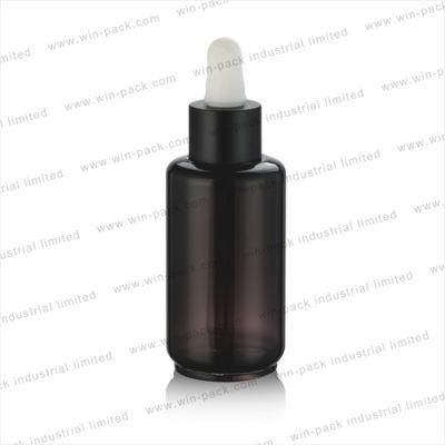 60ml Best Selling Black Essential Oil Serum Plastic Bottles Fancy Packaging with Black Dropper
