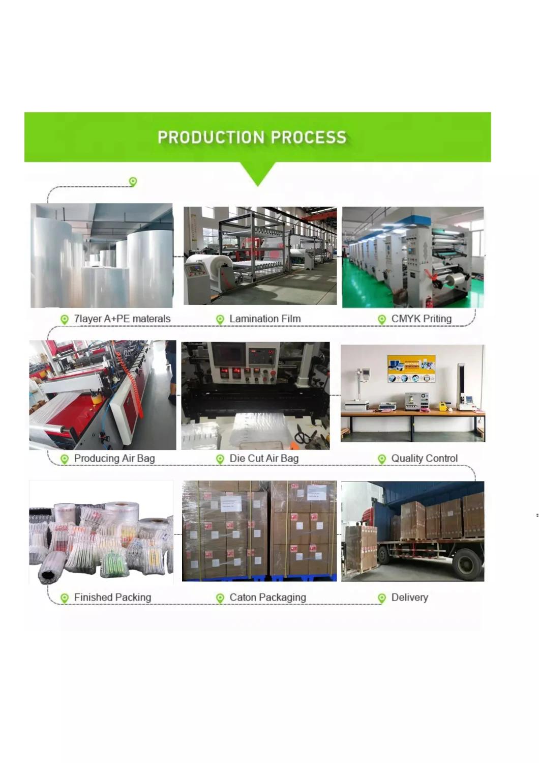 Factory Custom Shockproof Inflatable Packaging Bubble Film Roll Buffer Cushion Air Column Bag for Protective Wine Bottles