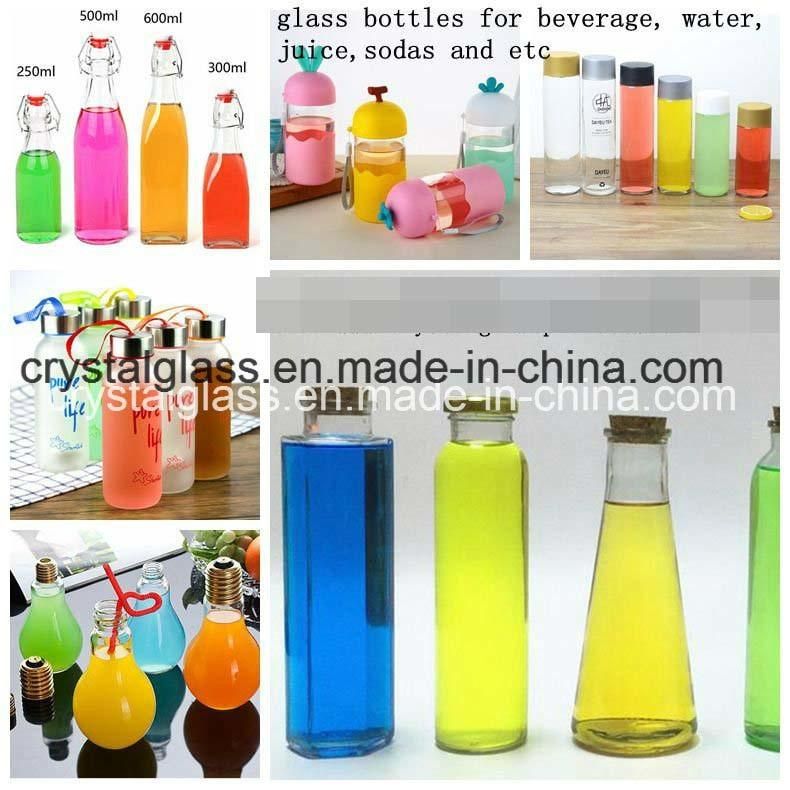 Custom 500ml Empty Wide Mouth Round Mason Jars with Handles and Straw Lids