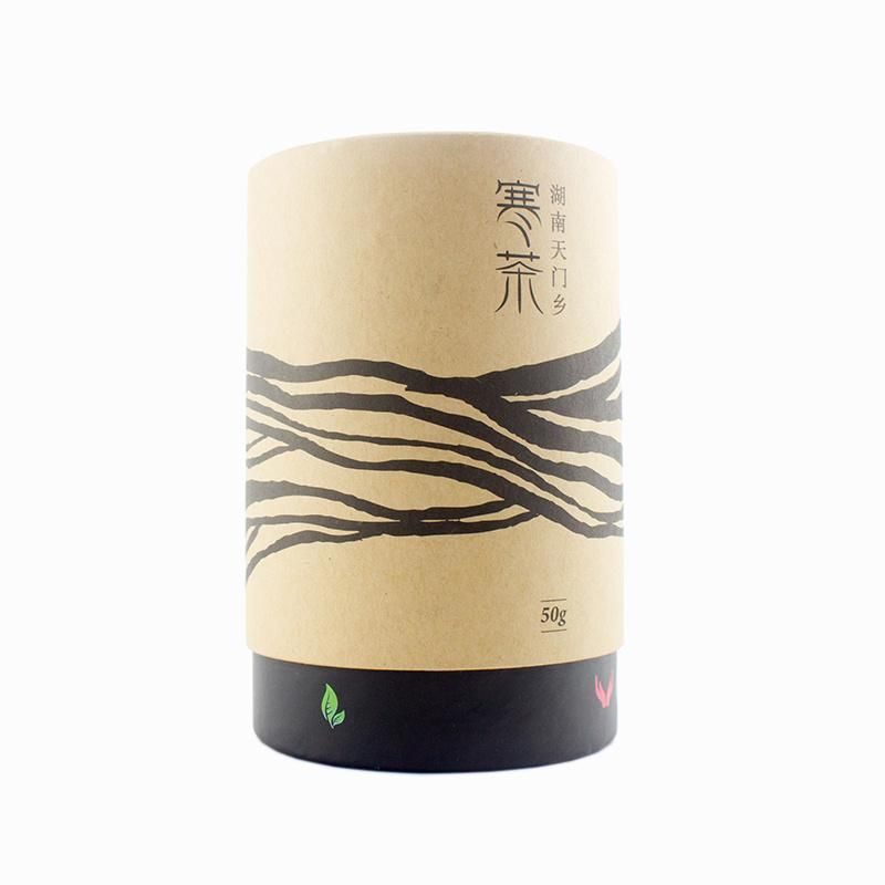 Well Sealed Tea 50g Coffee Dry Nut Fries Healthy Paper Round Customized Tube Box