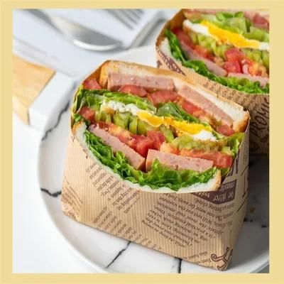 Bake Parchment Burger Wrap Greaseproof Cardboard Hamburger Wrapping Paper