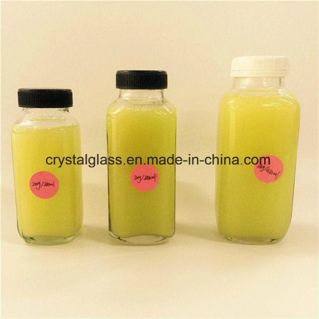 500ml French Square Milk Glass Bottle with Plastic Safety Cap