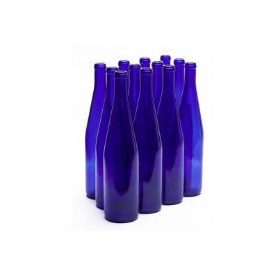 375 Ml Cobalt Blue Stretch Hock Wine Bottles