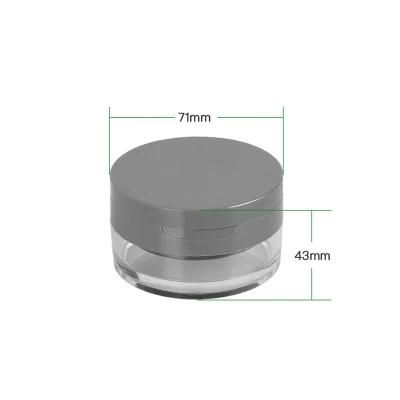 15g Empty Round Plastic Loose Powder Case for Glitter Powder with Mirror
