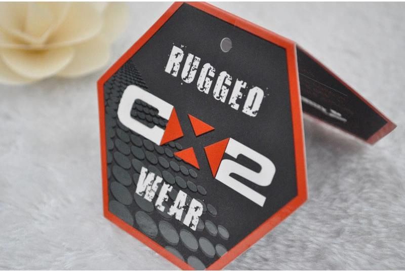 Folded Paper Hang Tags with Colorful Printing for Garments Labels