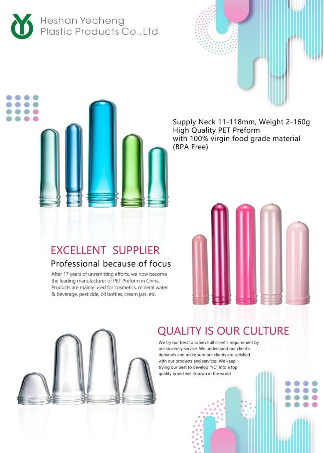 32mm 70g Pet Preform for Plastic Bottle Costmetic Packaging Perfume Bottle Shampoo Water Bottles China Wholesale