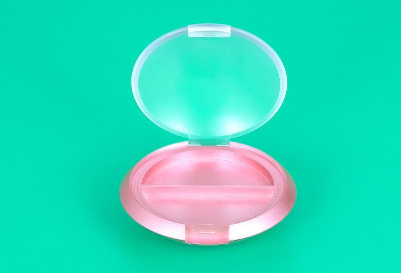 Wholesale Popular Cute Pink 2 Hole Eye Shadow Palette Case for Compact Eyebrow Packaging